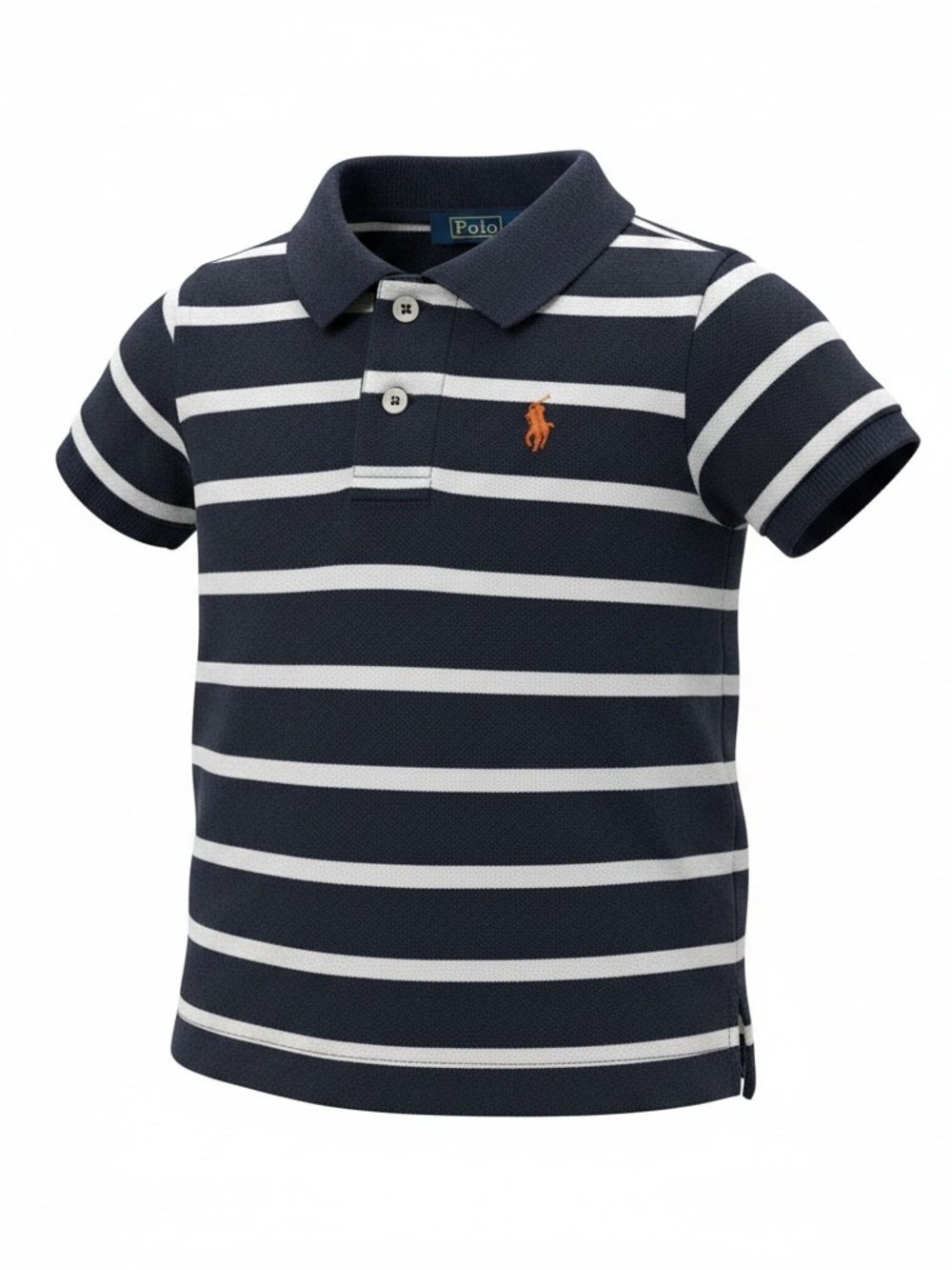 Polo by Ralph Lauren - blue/white striped short sleeve polo shirt.